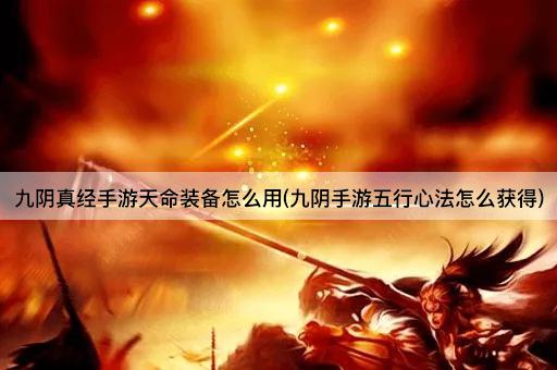 九阴真经手游天命装备使用指南(九阴手游五行心法获取方法)