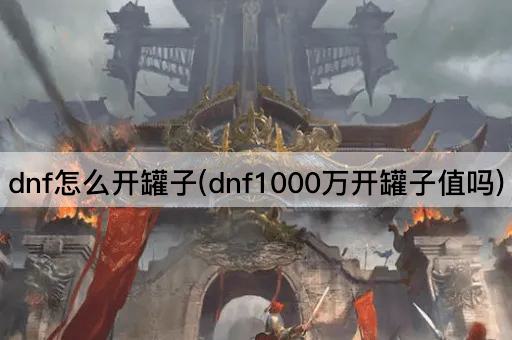 dnf怎么开罐子(dnf1000万开罐子值吗)
