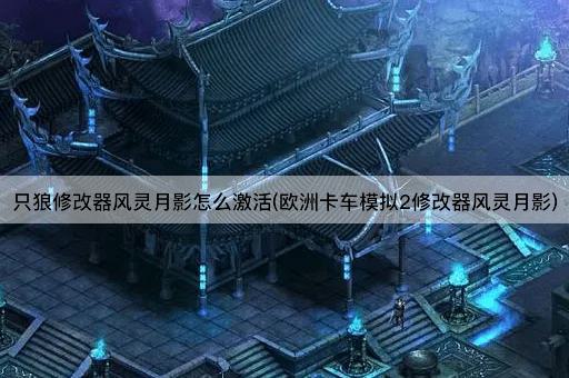 只狼修改器风灵月影怎么激活(欧洲卡车模拟2修改器风灵月影)